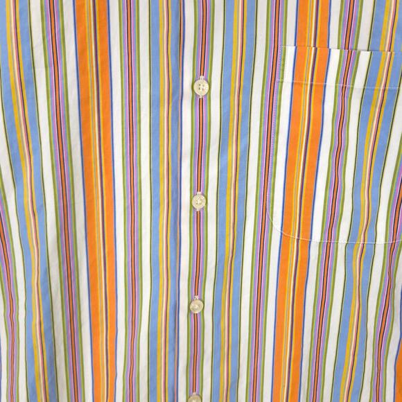 Hickey Freeman Shirt Mens L Colorful Striped Button Up Long Sleeve Casual Preppy - Picture 3 of 9